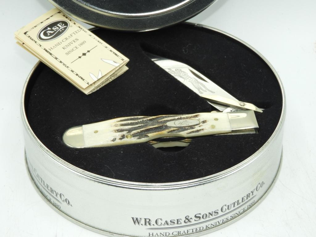 Case collector cheetah knife w/ collector tin