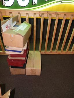 3 boxes of Case knife display panels plus stack of