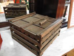 Primitive wooden egg crate