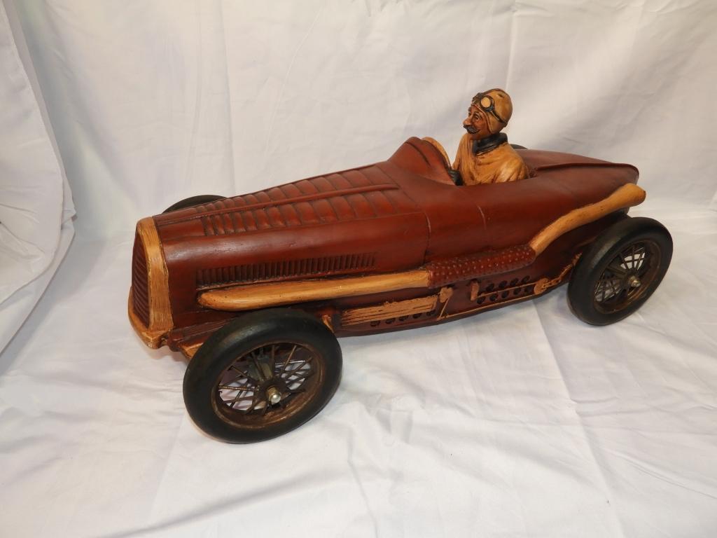 Replica roadster race car, 27"x11"