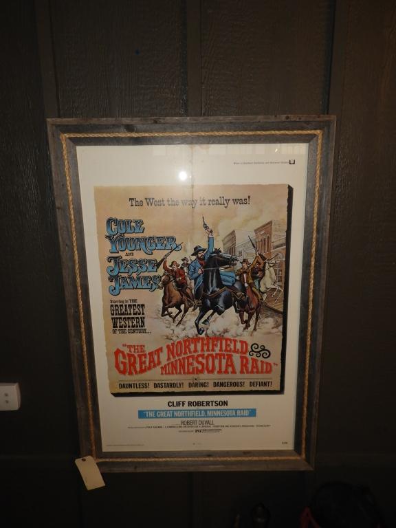 Framed movie poster "The Great Northfield Minnesot