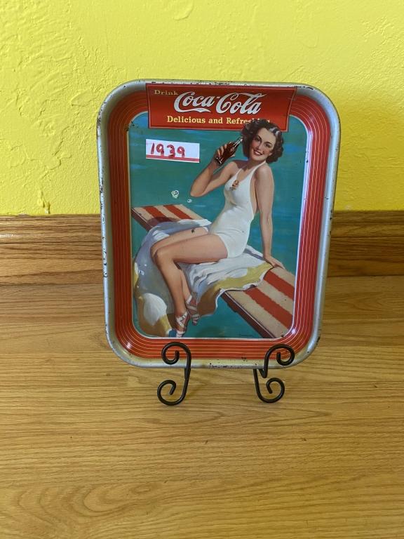 Coca-Cola tray with stand, 1939, SST