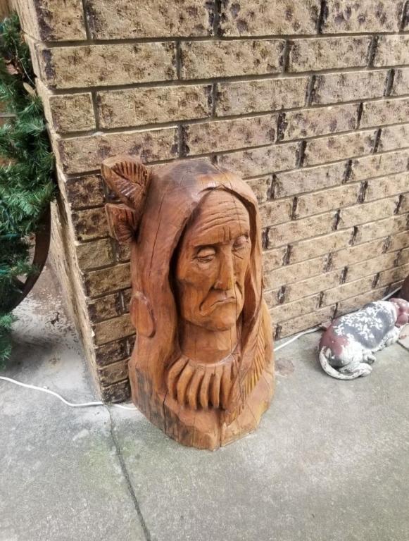 Wooden Indian head