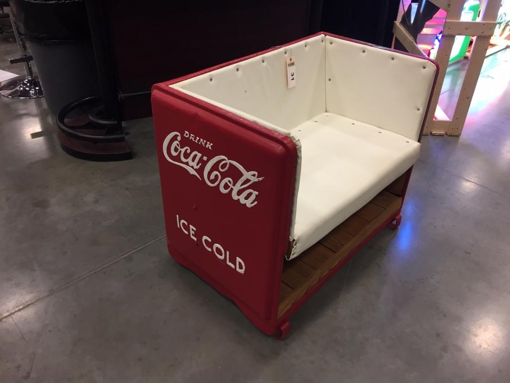 Coca-Cola bench made from old cooler