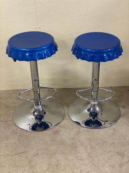 Pair of adjustable bottle cap stools