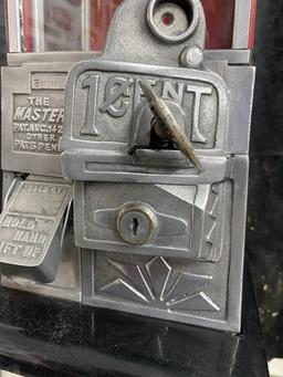 Master gumball machine w/ stand, 1930's