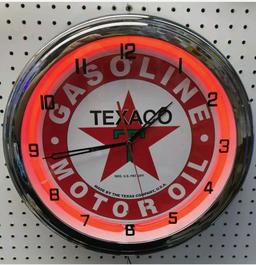 Texaco neon clock, 20in