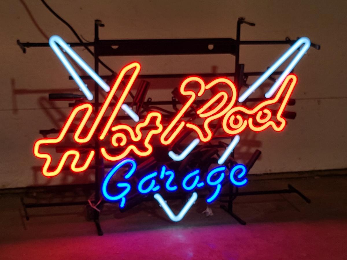 Hot Rod Garage Wire RackNeon Sign