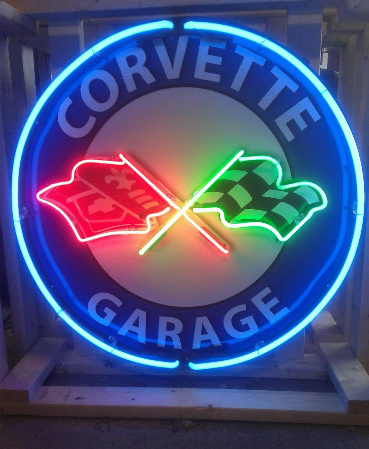 Corvette Tin Neon Sign