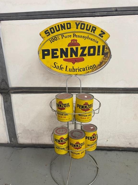 Pennzoil rack 1960 DST 38x14, full cans