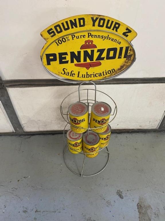 Pennzoil rack 1960 DST 38x14, full cans