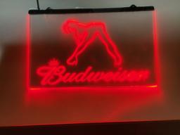 Budweiser King of Beers lighted sign, framed