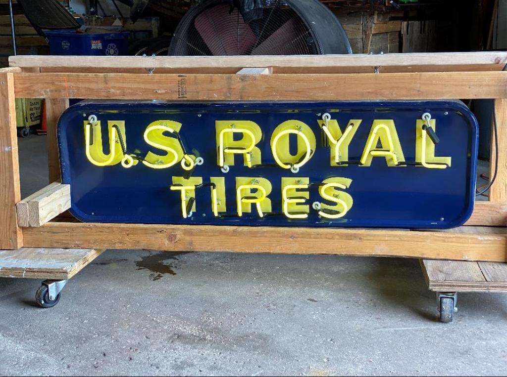 U.S. Royal Tires 1954 porcelain neon, 61"x20"x9"