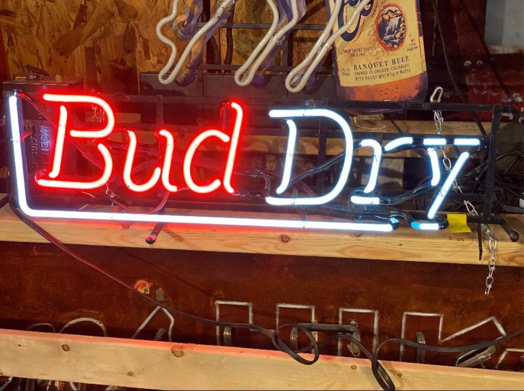 Bud Dry neon, 9"x28"x6"