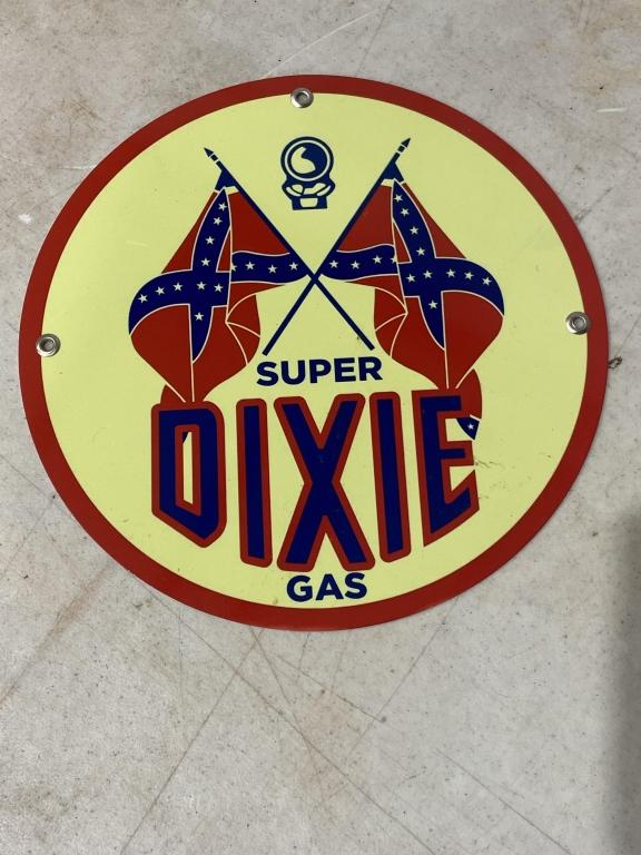 Dixie Gas, 12" metal, printed face