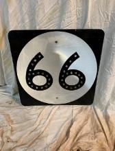 Route 66 with original cat eyes, 1950's, 24x24
