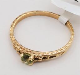 Yellow Gold Peridot Baby Ring - New!