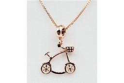 Rose Gold Tone Adjustable Bicycle Necklace - New