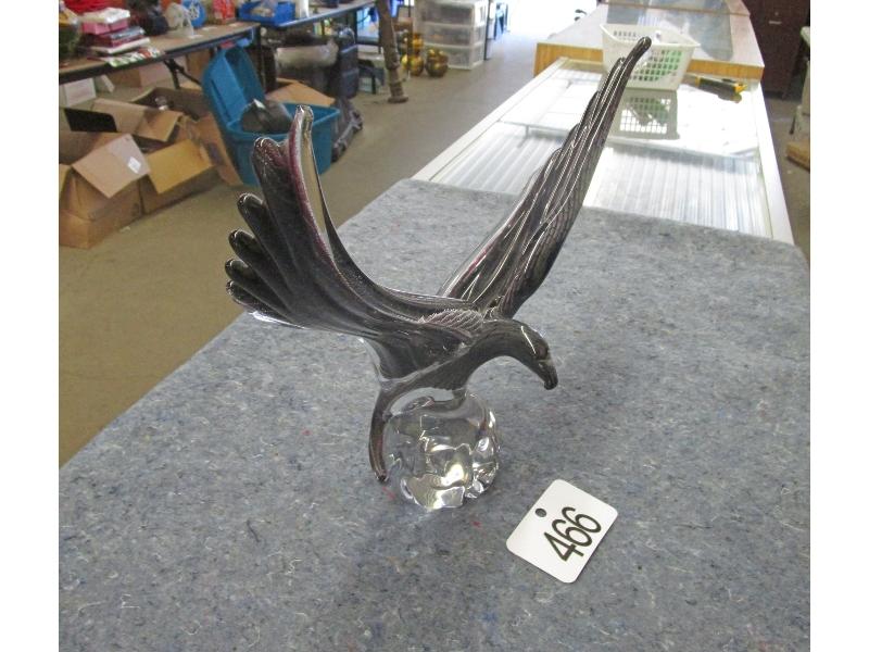 Signed Art Glass Eagle