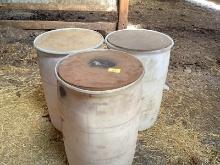 3 Poly Barrels With Lids