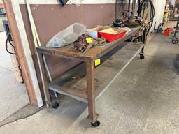 2 Tier Steel Table on Dollies