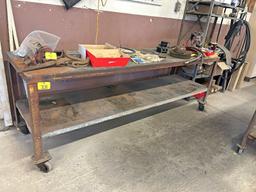 2 Tier Steel Table on Dollies