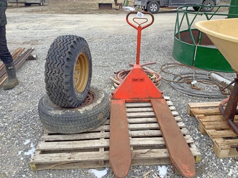 Pallet Jack & Tires on Rims