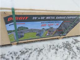 New Diggit 20'x30' Metal Garage Carport Shed