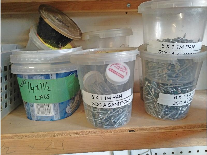 Shelf of Assorted Fasteners