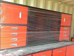 New 16 Drawer 4 Cabinet Work Station Combo
