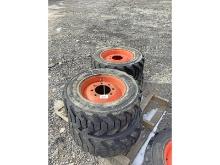 4  -10-16.5 Galaxy Skid Steer Tires on 8 Bolt Bobcat Rims