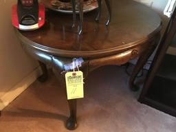 TWO-TONE WOOD END TABLE