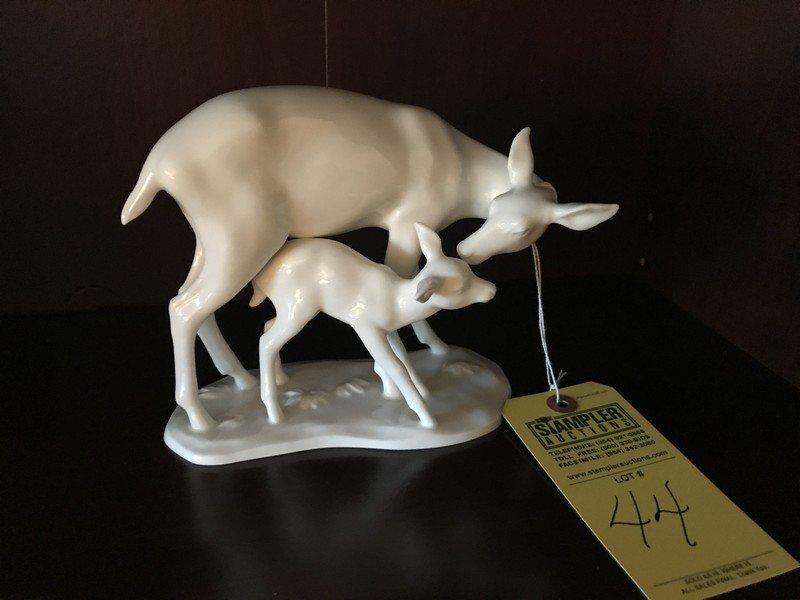 NORITAKI PORCELAIN DEER WITH DOE STATUE  - 6'' x 8''