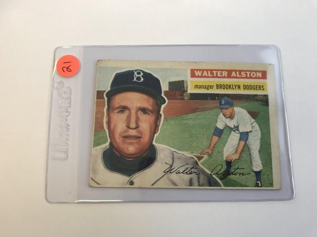 BASEBALL CARD - 1956 TOPPS #8 - WALTER ALSTON - GRADE 1-2