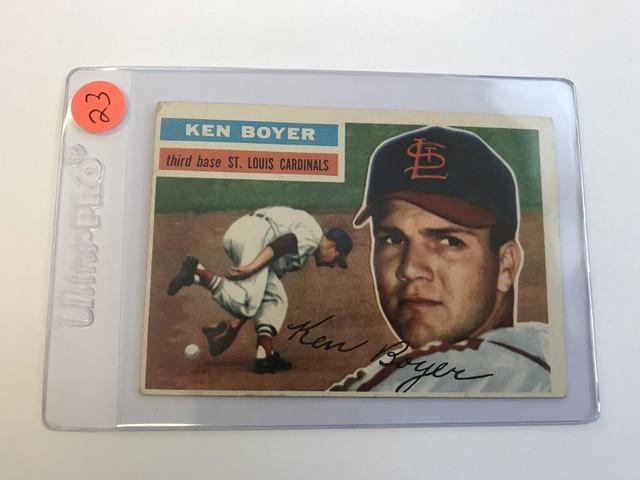 BASEBALL CARD - 1956 TOPPS #14 - KEN BOYER - GRADE 2-3