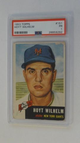 BASEBALL CARD - 1953 TOPPS #151 - HOYT WILHELM - PSA GRADE 1