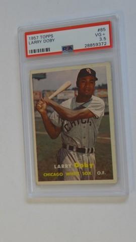 BASEBALL CARD - 1957 TOPPS #85 - LARRY DOBY - PSA GRADE 3.5