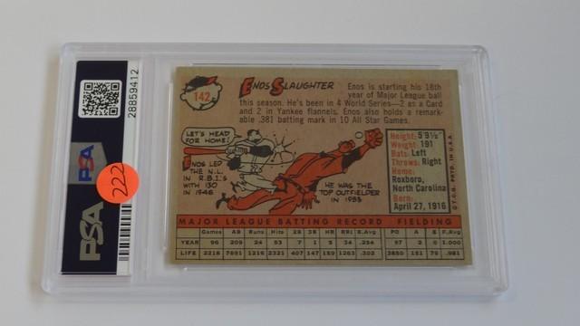 BASEBALL CARD - 1958 TOPPS #142 - ENOS SLAUGHTER - PSA GRADE 5