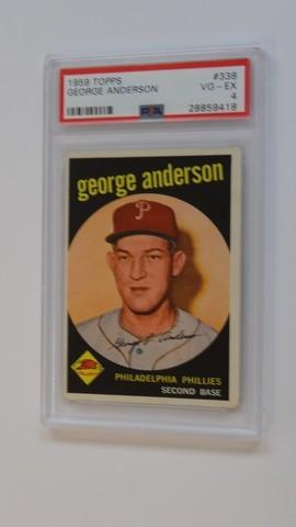 BASEBALL CARD - 1959 TOPPS #338 - GEORGE ANDERSON - PSA GRADE 4