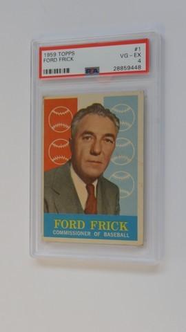 BASEBALL CARD - 1959 TOPPS #1 - FORD FRICK - PSA GRADE 4