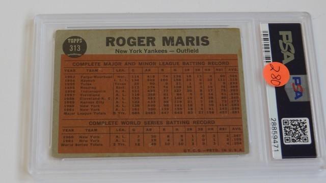 BASEBALL CARD - 1962 TOPPS #313 - MARIS BLASTS 61st - PSA GRADE 2