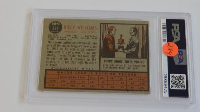 BASEBALL CARD - 1962 TOPPS #288 - BILLY WILLIAMS - PSA GRADE 4