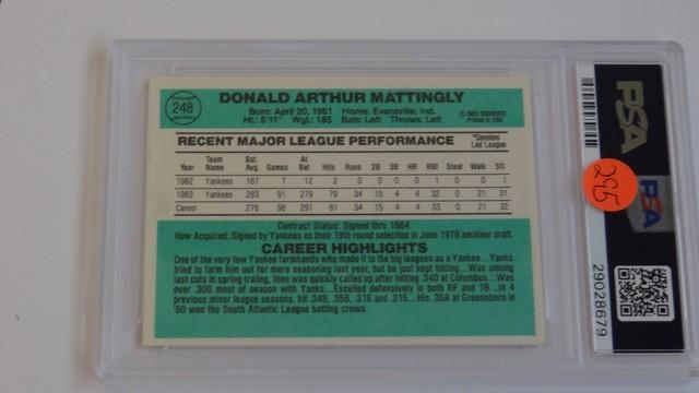 BASEBALL CARD - 1984 TOPPS #248 - DON MATTINGLY - PSA GRADE 8 NM-MT