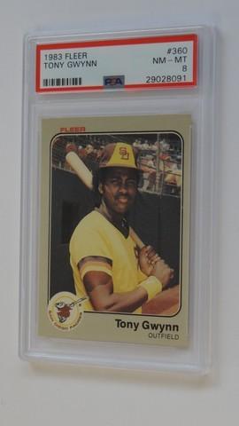 BASEBALL CARD - 1983 FLEER #360 - TONY GWYNN - PSA GRADE 8 NM-MT