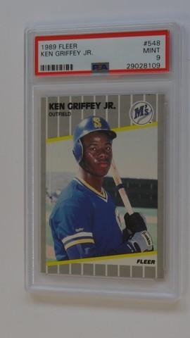 BASEBALL CARD - 1989 FLEER #548 - KEN GRIFFEY JR - PSA GRADE 9 MINT