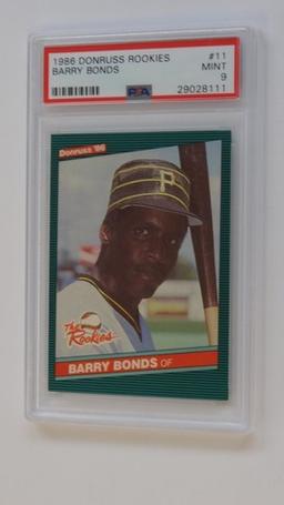 BASEBALL CARD - 1986 DONRUSS ROOKIES #11 - BARRY BONDS - PSA GRADE 9 MINT