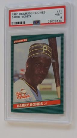 BASEBALL CARD - 1986 DONRUSS ROOKIES #11 - BARRY BONDS - PSA GRADE 9 MINT