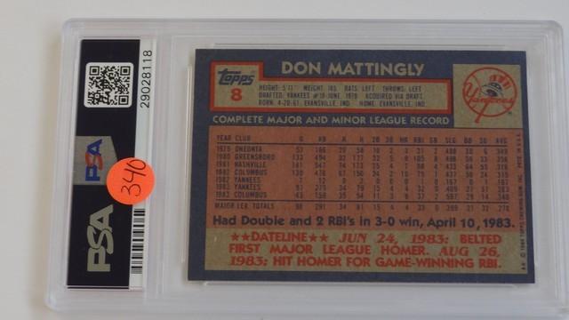 BASEBALL CARD - 1984 TOPPS #8 - DON MATTINGLY - PSA GRADE 7 NM