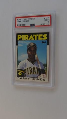 BASEBALL CARD - 1986 TOPPS TRADED #11T - BARRY BONDS - PSA GRADE 9 MINT