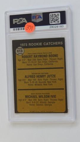 BASEBALL CARD - 1973 TOPPS #613 - ROOKIE CATCHERS / BOB BOONE - PSA GRADE 3